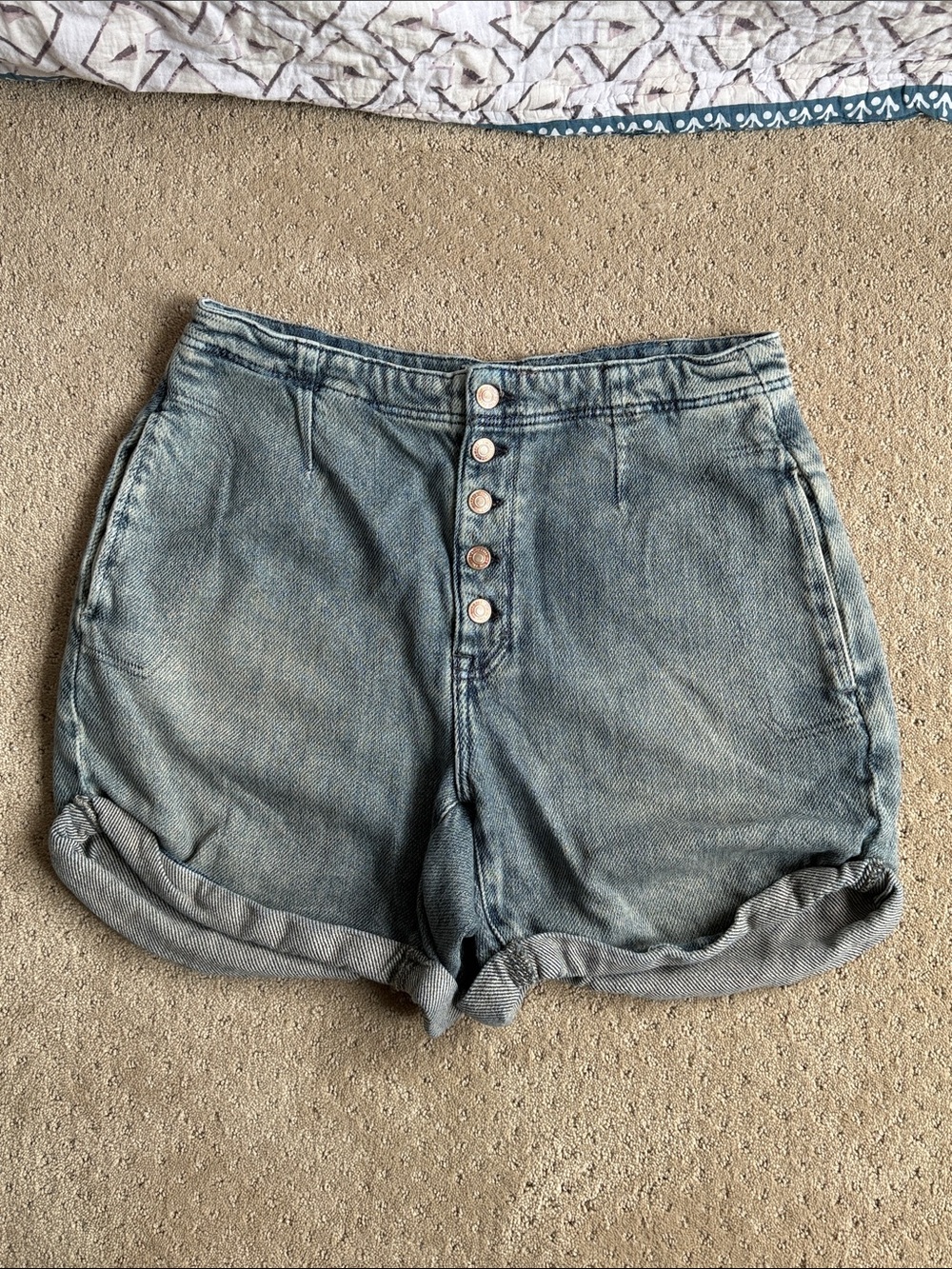 Free People We The Free Osaka Denim Shorts, Spearmint, Sz 30